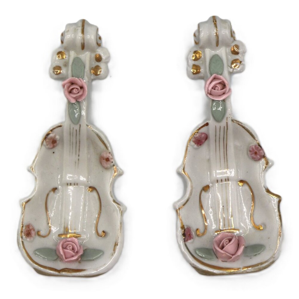 Vintage THAMES BONE CHINA FLOWER Violin Dish Made In Japan, Quantity 2